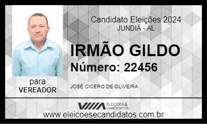 Candidato IRMÃO GILDO 2024 - JUNDIÁ - Eleições