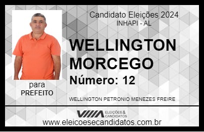 Candidato WELLINGTON MORCEGO 2024 - INHAPI - Eleições