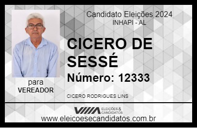 Candidato CICERO DE SESSÉ 2024 - INHAPI - Eleições