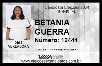 Candidato BETANIA GUERRA 2024 - INHAPI - Eleições