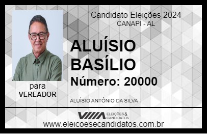 Candidato ALUÍSIO BASÍLIO 2024 - CANAPI - Eleições