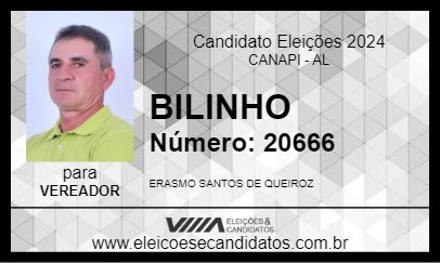 Candidato BILINHO 2024 - CANAPI - Eleições