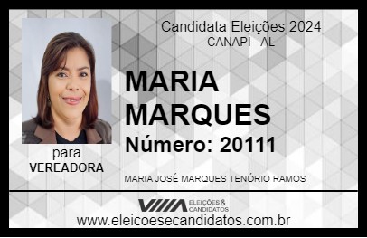 Candidato MARIA MARQUES 2024 - CANAPI - Eleições