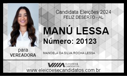 Candidato MANÚ LESSA 2024 - FELIZ DESERTO - Eleições