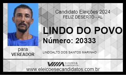 Candidato LINDO DO POVO 2024 - FELIZ DESERTO - Eleições