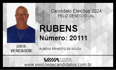 Candidato RUBENS 2024 - FELIZ DESERTO - Eleições