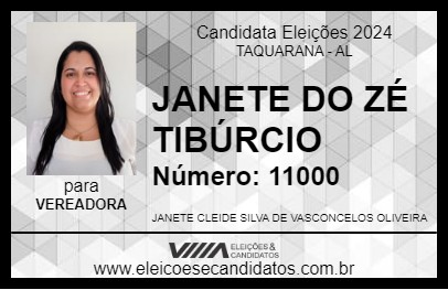 Candidato JANETE DO ZÉ TIBÚRCIO 2024 - TAQUARANA - Eleições