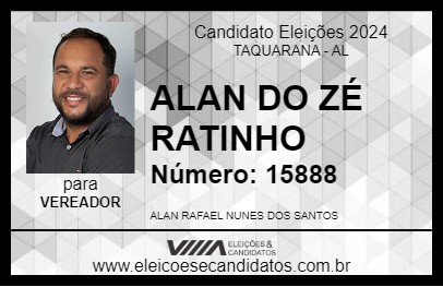 Candidato ALAN DO ZÉ RATINHO 2024 - TAQUARANA - Eleições