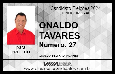 Candidato ONALDO TAVARES 2024 - JUNQUEIRO - Eleições