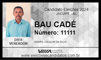 Candidato BAU CADÉ 2024 - JACUÍPE - Eleições