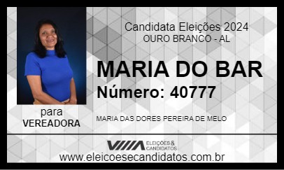 Candidato MARIA DO BAR 2024 - OURO BRANCO - Eleições