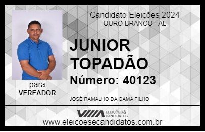 Candidato JUNIOR TOPADÃO 2024 - OURO BRANCO - Eleições