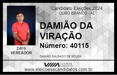 Candidato DAMIÃO DA VIRAÇÃO 2024 - OURO BRANCO - Eleições