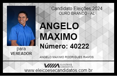 Candidato ANGELO MAXIMO 2024 - OURO BRANCO - Eleições