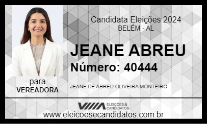 Candidato JEANE ABREU 2024 - BELÉM - Eleições