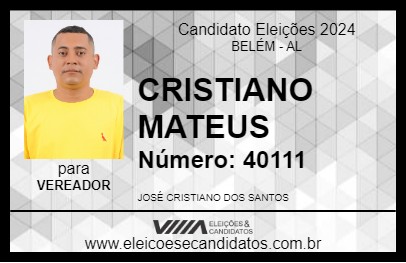 Candidato CRISTIANO MATEUS 2024 - BELÉM - Eleições