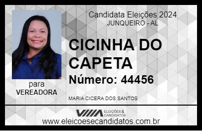 Candidato CICINHA DO CAPETA 2024 - JUNQUEIRO - Eleições