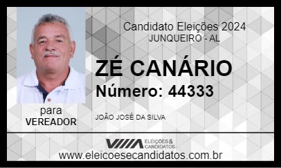 Candidato ZÉ CANÁRIO 2024 - JUNQUEIRO - Eleições