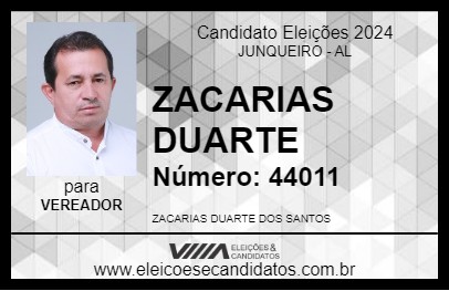 Candidato ZACARIAS DUARTE 2024 - JUNQUEIRO - Eleições