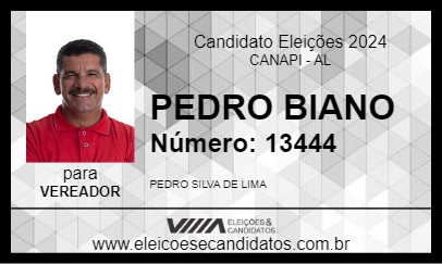 Candidato PEDRO BIANO 2024 - CANAPI - Eleições