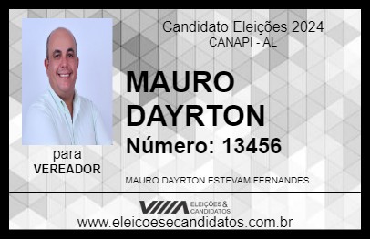 Candidato MAURO DAYRTON 2024 - CANAPI - Eleições