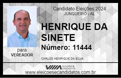 Candidato HENRIQUE DA SINETE 2024 - JUNQUEIRO - Eleições