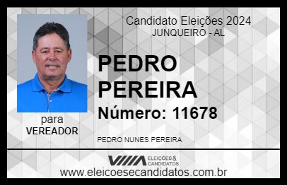 Candidato PEDRO PEREIRA 2024 - JUNQUEIRO - Eleições