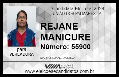 Candidato REJANE MANICURE 2024 - UNIÃO DOS PALMARES - Eleições