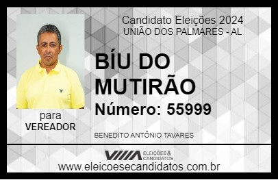 Candidato BÍU DO MUTIRÃO 2024 - UNIÃO DOS PALMARES - Eleições