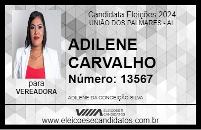 Candidato ADILENE CARVALHO 2024 - UNIÃO DOS PALMARES - Eleições