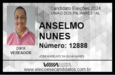 Candidato ANSELMO NUNES 2024 - UNIÃO DOS PALMARES - Eleições