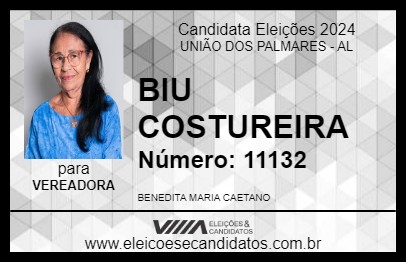 Candidato BIU COSTUREIRA 2024 - UNIÃO DOS PALMARES - Eleições