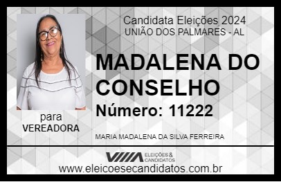 Candidato MADALENA DO CONSELHO 2024 - UNIÃO DOS PALMARES - Eleições