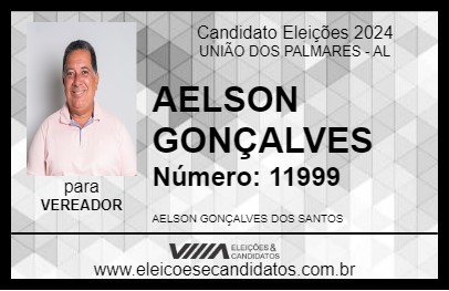 Candidato AELSON GONÇALVES 2024 - UNIÃO DOS PALMARES - Eleições