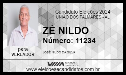 Candidato ZÉ NILDO 2024 - UNIÃO DOS PALMARES - Eleições