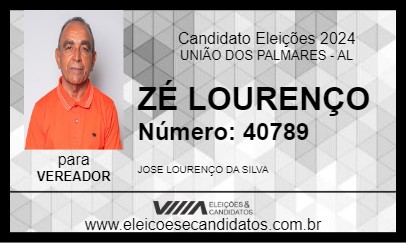 Candidato ZÉ LOURENÇO 2024 - UNIÃO DOS PALMARES - Eleições