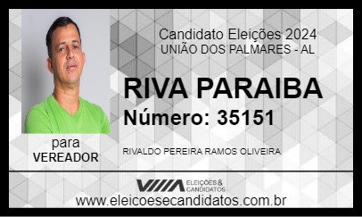 Candidato RIVA PARAIBA 2024 - UNIÃO DOS PALMARES - Eleições