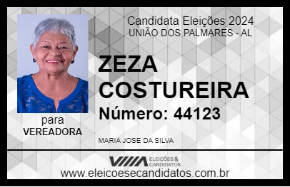 Candidato ZEZA COSTUREIRA 2024 - UNIÃO DOS PALMARES - Eleições