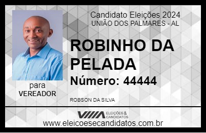 Candidato ROBINHO DA PELADA 2024 - UNIÃO DOS PALMARES - Eleições