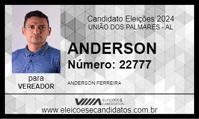 Candidato ANDERSON 2024 - UNIÃO DOS PALMARES - Eleições