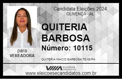 Candidato QUITERIA BARBOSA 2024 - OLIVENÇA - Eleições