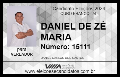 Candidato DANIEL DE ZÉ MARIA 2024 - OURO BRANCO - Eleições