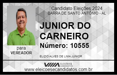 Candidato JUNIOR DO CARNEIRO 2024 - BARRA DE SANTO ANTÔNIO - Eleições