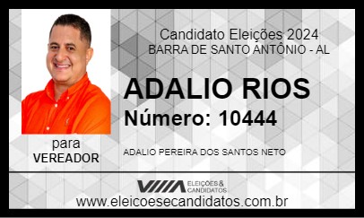 Candidato ADALIO RIOS 2024 - BARRA DE SANTO ANTÔNIO - Eleições