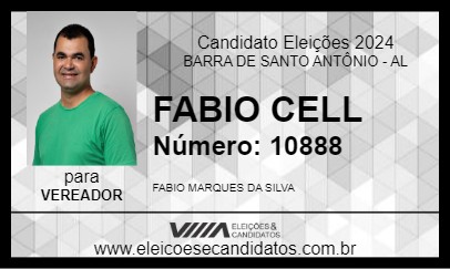 Candidato FABIO CELL 2024 - BARRA DE SANTO ANTÔNIO - Eleições