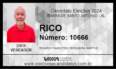 Candidato RICO 2024 - BARRA DE SANTO ANTÔNIO - Eleições