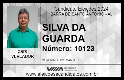 Candidato SILVA DA GUARDA 2024 - BARRA DE SANTO ANTÔNIO - Eleições