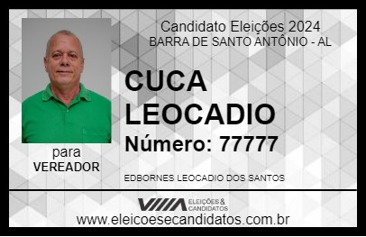 Candidato CUCA LEOCADIO 2024 - BARRA DE SANTO ANTÔNIO - Eleições