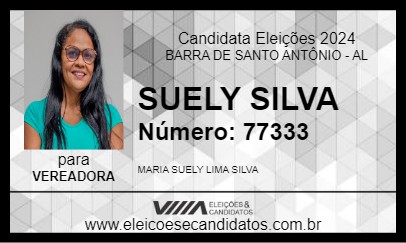 Candidato SUELY SILVA 2024 - BARRA DE SANTO ANTÔNIO - Eleições