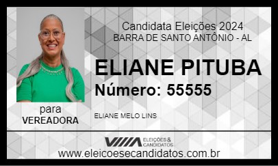 Candidato ELIANE PITUBA 2024 - BARRA DE SANTO ANTÔNIO - Eleições